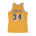 Mitchell & Ness Mens NBA Los Angeles Lakers Swingman Jersey - Shaquille O'Neal SMJYGS18177-LALLTGD96SON Light Gold