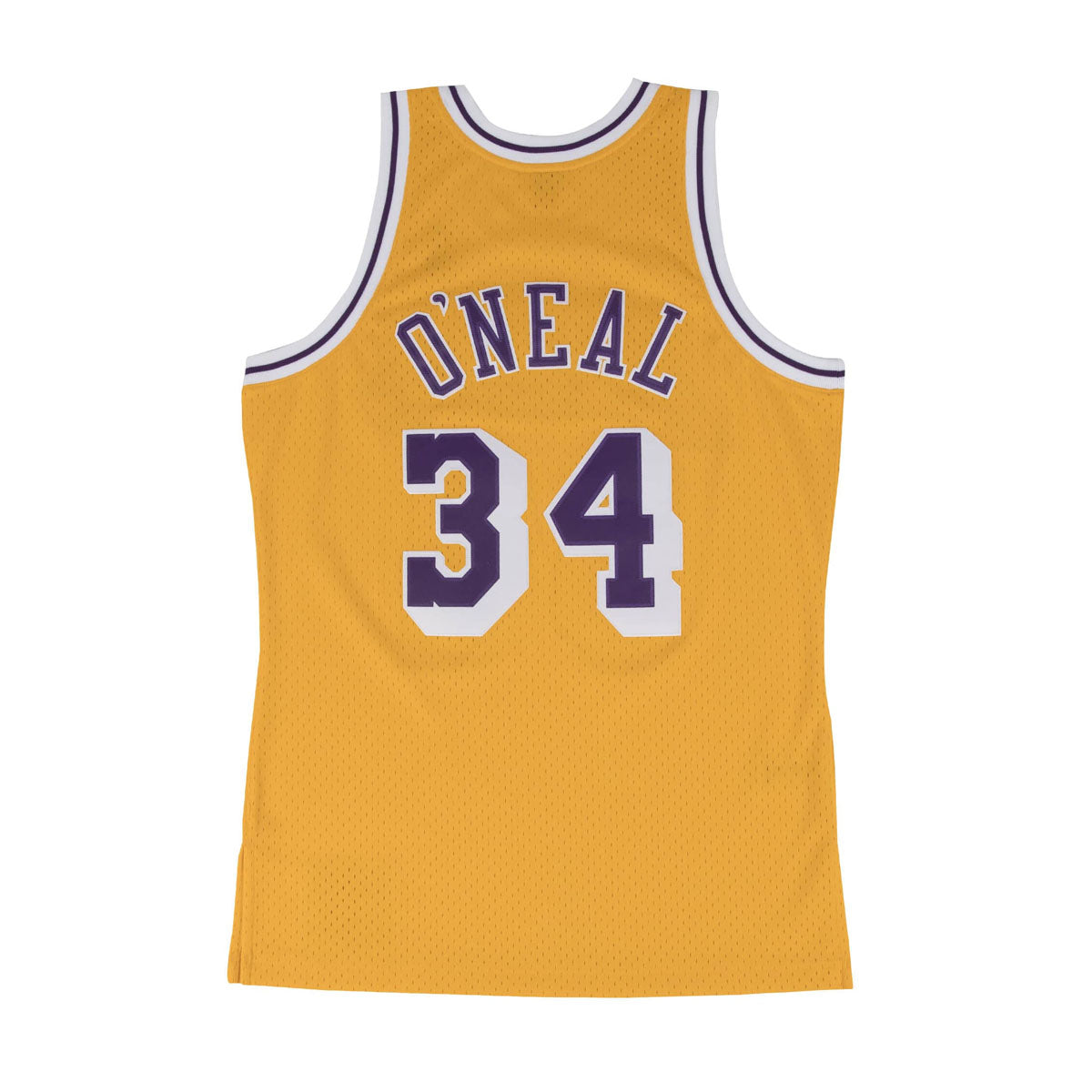 Men's Mitchell & Ness Shaquille O'Neal Cream Los Angeles Lakers Chainstitch Swingman Jersey Size: Medium
