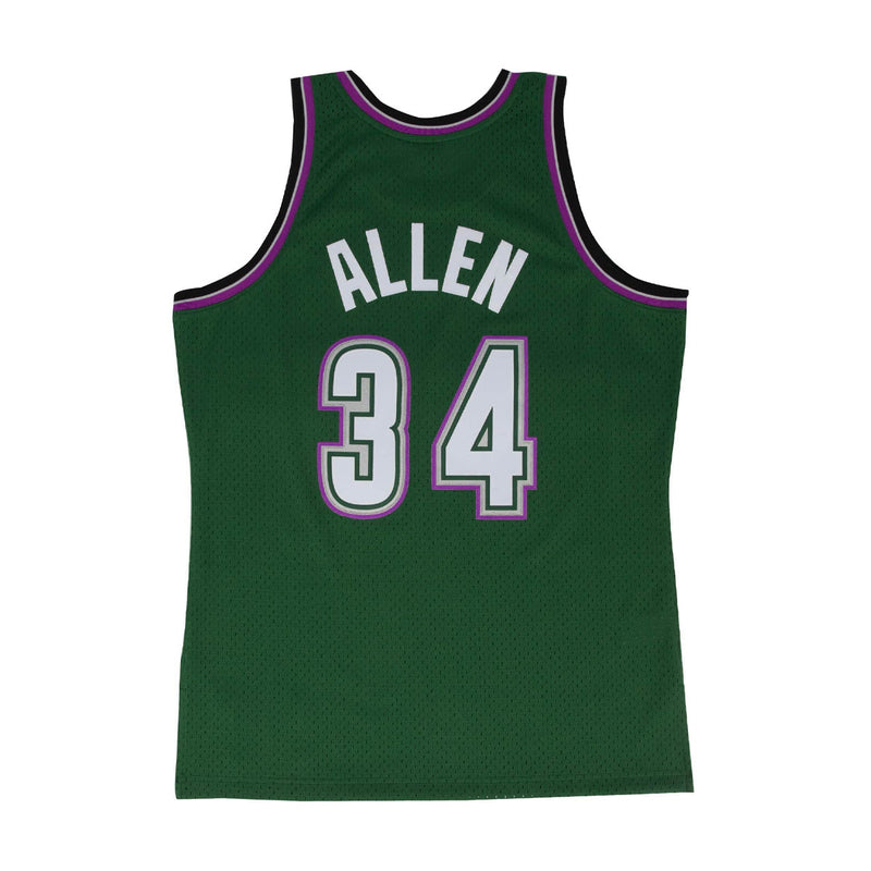 Mitchell & Ness Mens NBA Milwaukee Bucks Swingman Jersey - Ray Allen SMJYGS18181-MBUDKGN96RAL Dark Green
