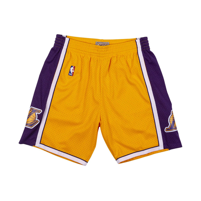 Mitchell & Ness Mens NBA Los Angeles Lakers Swingman Shorts SMSHCP19075-LALLGPR09 Light Gold/Purple