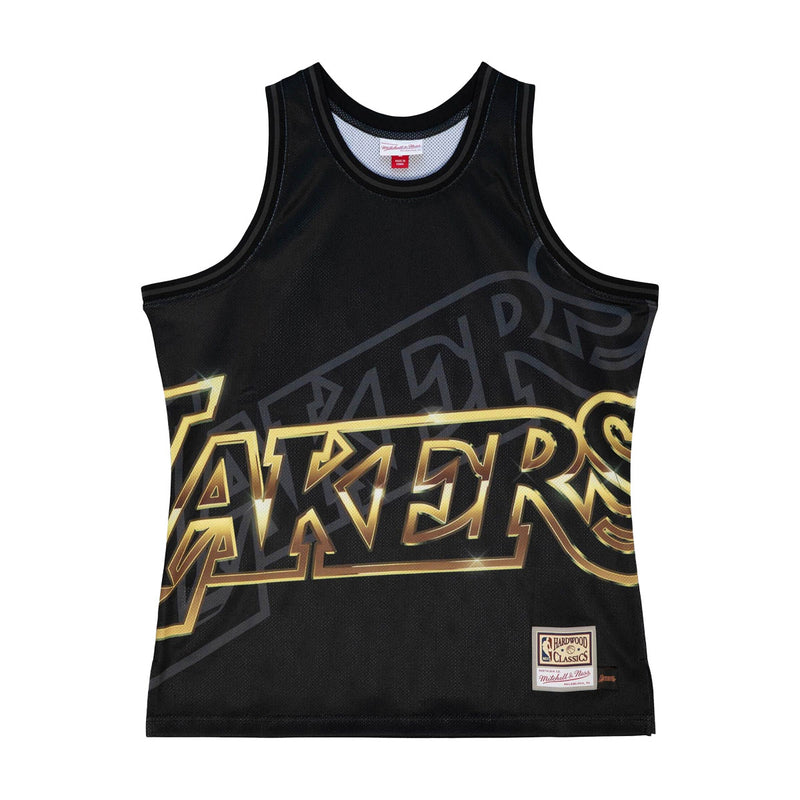 Mitchell & Ness Mens NBA Los Angeles Lakers Big Face 4.0 Fashion Tank TMTK1258-LALYYPPPBLCK Black
