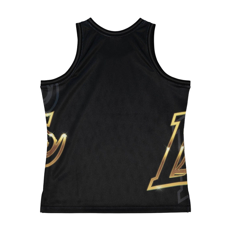 Mitchell & Ness Mens NBA Los Angeles Lakers Big Face 4.0 Fashion Tank Jersey TMTK1258-LALYYPPPBLCK Black