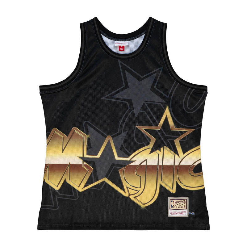 Mitchell & Ness Mens NBA Orlando Magic Big Face 4.0 Fashion Tank Jersey TMTK1258-OMAYYPPPBLCK Black