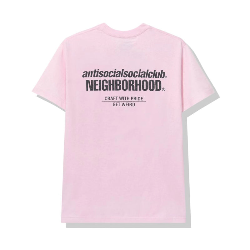 Anti Social Club Mens Neighborhood Cambered T-Shirt NECATP-PNK