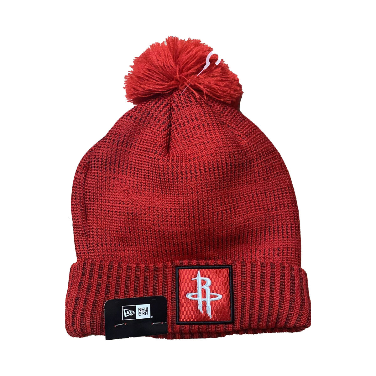 New Era Red/Cream Houston Rockets 2022 NBA Draft on The Court Cuffed Knit Hat with Pom