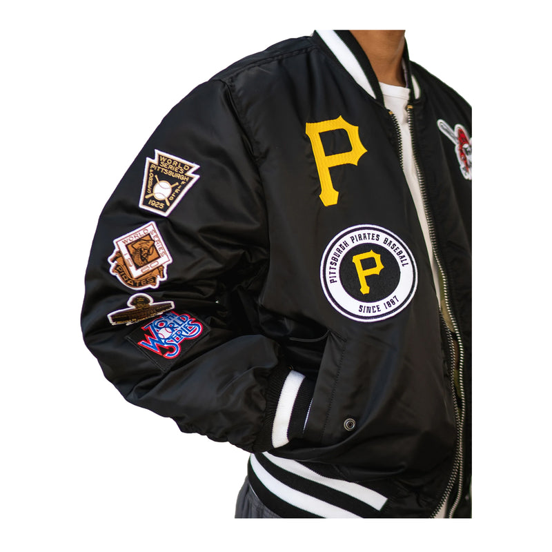 New Era Mens MLB Pittsburgh Pirates Alpha Industries MA-1 Bomber Jacket X29961BN00-13026028 Black