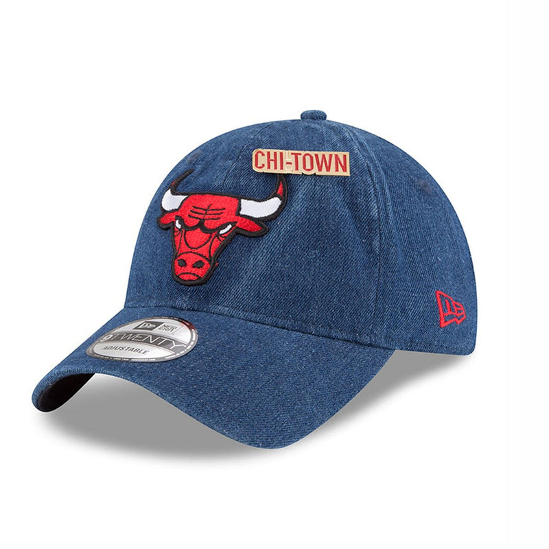 New Era Mens Chicago Bulls Denim 2018 Draft 9Twenty Adjustable Hat