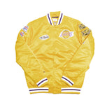 Mitchell & Ness Mens NBA Los Angeles Lakers Champ City Satin Jacket OJBF3232-LALYYPPPGOLD Gold