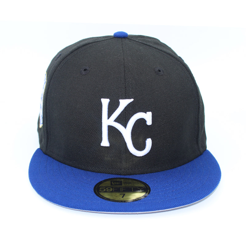 New Era Mens 59 Fifty Kansas City Royals 40Th Anniversary Fitted Hat 70279610 Blk/Ry