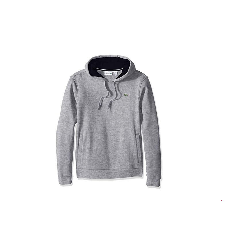 Lacoste Mens Sport Pull Over Fleece Sweatshirt SH2128-51-SNP Grey/Silver