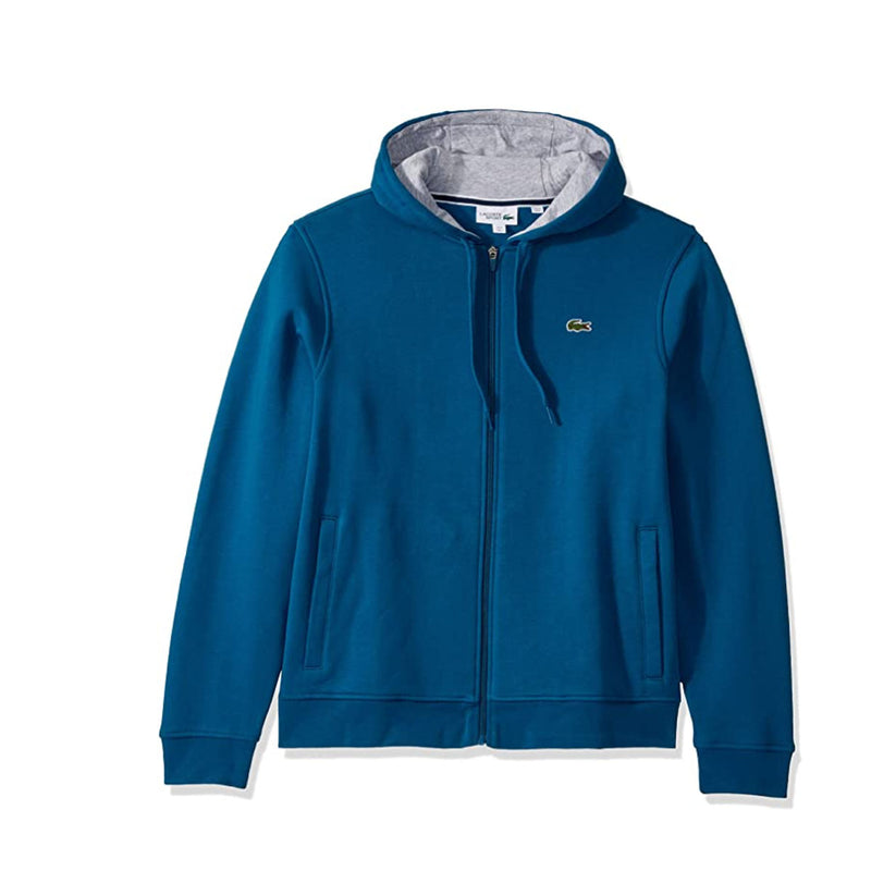 Lacoste Men Sweatshirts L/S Fleece Full Zip Hoodie SH7609-26P Illumination/Silver Chine
