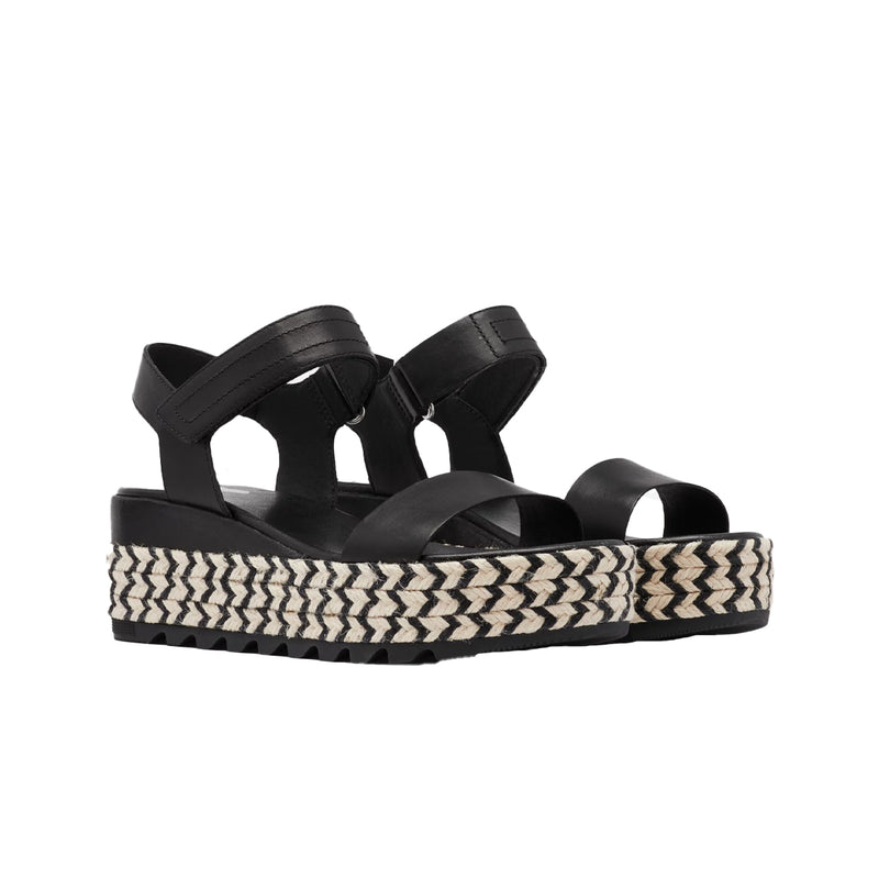 Sorel Womens Cameron Flatform Wedge Sandals 1943601-010 Black