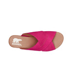 Sorel Womens Cameron Flatform Mule Wedge Sandals 2049161-650 Fuchsia Fizz/Sea Salt