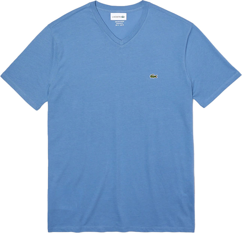 Lacoste Mens Short Sleeve V-Neck Pima Jersey T-Shirt TH6710-776 Turquin Blue