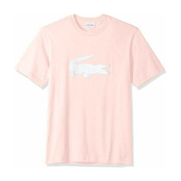 Lacoste Mens Cotton Jersey T-Shirt TH9428-51-T91 Pink/White
