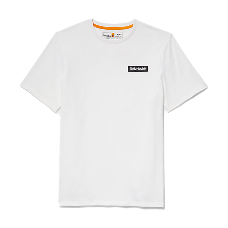 Timberland Mens Ss Woven Badge Crewneck T-Shirt TB0A26S7-100 White